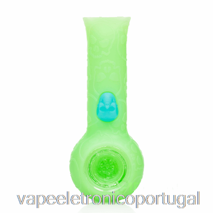 Vape Eletronico Stratus Silicone Crânio Tubo De Mão Brilho Verde (uv Verde)